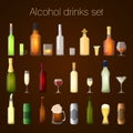 Alcohol drinks set