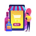 Alcohol E-commerce abstract concept vector illustration.