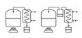 Alcohol ethanol production. Moonshine mashine. Distillation apparatus. With dephlegmator. Vector illustration