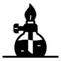 Alcohol flame burner solid icon, clinical research concept. Vector graphics. Burner jar for laboratory sign on white Royalty Free Stock Photo