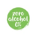 Alcohol free label icon. Zero alcohol icon pharmacy symbol