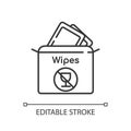 Alcohol free wipes linear icon Royalty Free Stock Photo