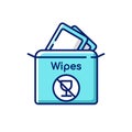 Alcohol free wipes RGB color icon