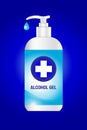 Alcohol gel bottle Hand sanitizer. Washing alcohol gel used against coronavirus covid-19, bacteria, flu . Waterless hand cleaner.