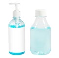 Alcohol gel, hand sanitizing gel, Users of alcohol gel hand wash for protection against COVID-19 with a blank white label