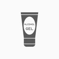 Alcohol gel icon, hand wash gel vector, gel tube illustration