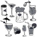 Alcohol glass set (hand drawing)