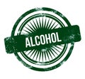 alcohol - green grunge stamp