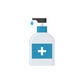 Alcohol hand disinfection soap icon. Coronavirus hand gel disinfect bottle alcohol sanitizer