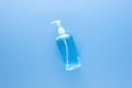 Alcohol hand gel sanitizer in clear pump bottle