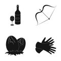Alcohol, history and or web icon in black style. weapons, style icons in set collection.