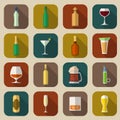 Alcohol Icons Flat
