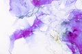 Alcohol ink background. Purple marble texture
