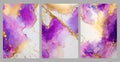 alcohol ink painting, abstract, pastel tones with golden cracks. wall decor canvas art