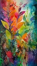 Alcohol Ink and Pointillism Fusion Jungle Leaves