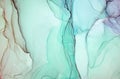 Alcohol ink sea texture. Artistic bright splash. Liquid artwork. Abstract ethereal swirl. Fragment of artwork. Trendy modern art.