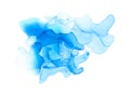 Alcohol ink texture. Abstract blue hand painted background. Fluid art painting design. Trendy wallpaper Royalty Free Stock Photo