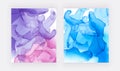 Alcohol ink texture. Abstract blue with purple hand painted background. Fluid art painting design. Trendy wallpaper. Royalty Free Stock Photo