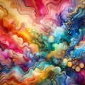 Alcohol ink wash image bursting with vibrant rainbow colors.