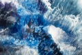 Alcohol ink water marble texture blue ocean wave Royalty Free Stock Photo
