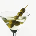 Alcohol, martini with olive and vodka, traditional cocktail drink. Evening classic drink. AI generated Royalty Free Stock Photo