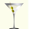 Alcohol, martini with olive and vodka, traditional cocktail drink. Evening classic drink. AI generated Royalty Free Stock Photo