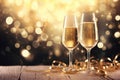 Holiday christmas background celebrate wine party drink champagne festive alcohol beverage Royalty Free Stock Photo