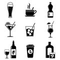 Beverages icons set Royalty Free Stock Photo