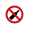 Alcohol not permitted allowed sign. Vector illustration eps 10