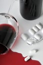 Alcohol and pills Royalty Free Stock Photo