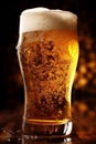 alcohol pub drink foam gold beer beverage glass lager pint. Generative AI. Royalty Free Stock Photo