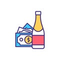 Alcohol purchase RGB color icon Royalty Free Stock Photo