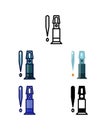 Alcohol Refractometer. Home brewer Equipment and raw material icons. vector