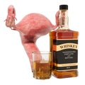 Alcohol`s Effects on Female Reproductive Function concept. Female uterus with alcohol drink. 3D rendering