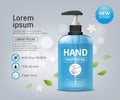 Alcohol sanitizer gel and hand wash bottle template, Jasmine fragrance