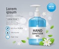 Alcohol sanitizer gel and hand wash bottle template, Jasmine fragrance