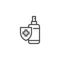 Alcohol sanitizer gel line icon