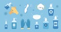 Alcohol sanitizers. Disinfection icon. Pandemic prevention. Vector