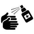 Spray for hands disinfection, vector icon