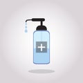 Alcohol spray for killing germs and viruses. Alcohol Bottle spray with the anti-virus symbol. white background, vector