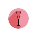 Alcohol theme icon, champagne goblet placed in a circle. Colorful restaurant brand emblem.