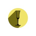 Alcohol theme icon, champagne goblet placed in a circle. Colorful restaurant brand emblem.