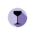 Alcohol theme icon, champagne goblet placed in a circle. Colorful restaurant brand emblem.