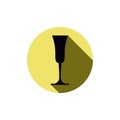 Alcohol theme icon, champagne goblet placed in a circle. Colorful restaurant brand emblem.