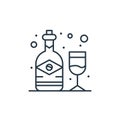 alcohol vector icon isolated on white background. Outline, thin line alcohol icon for website design and mobile, app development. Royalty Free Stock Photo