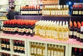 wine alcohol retail store shop supermarket Royalty Free Stock Photo