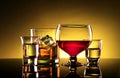 Alcohol - Wine, Whiskey and Shot Glasses