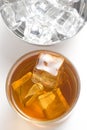 Alcoholic beverage whith ice cubes