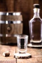 Alcoholic beverages, cachaÃÂ§a, rum, rum and cognac. Selection of strong and strong alcoholic drinks, glasses. Vodka, brandy,