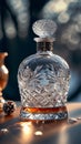 Alcoholic beverages, crystal bottle, exquisite design for refined presentation